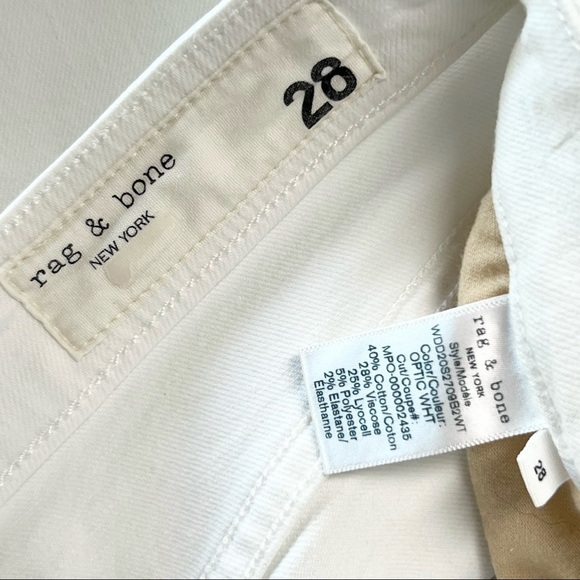 RAG & BONE High Waist Skinny Jeans Cropped Ankle Slit Stretch Cigarette Pant 28 - Picture 10 of 12